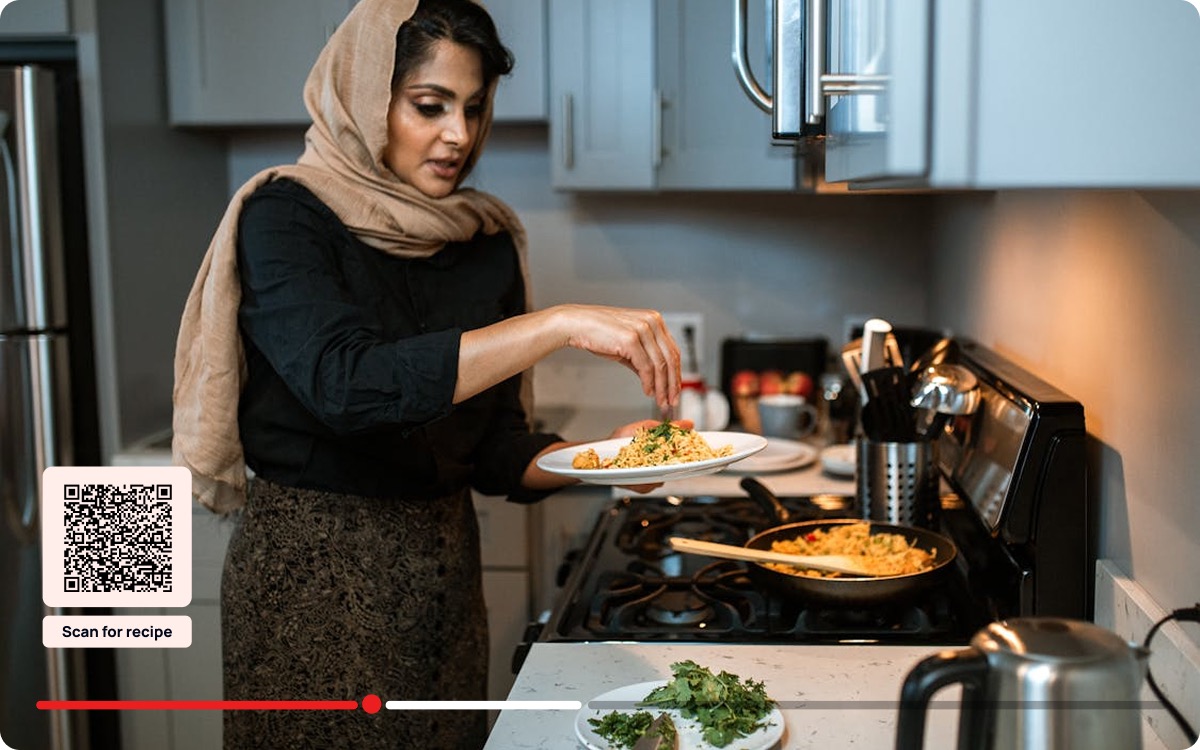 Cooking show with QR code integration